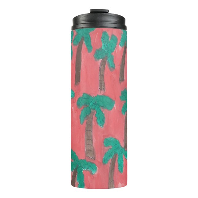 Watercolor Palm Tree Tumbler (Front)