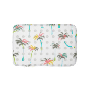 Watercolor Palm Trees Bath Mat