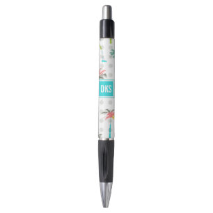 Watercolor Palm Trees   Monogram Pen