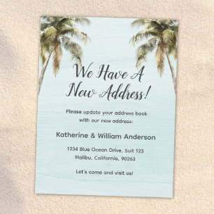 Watercolor Palm Trees Moving Announcement Card