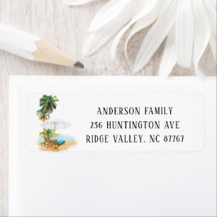 Watercolor Palm Trees New Address Label