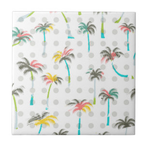 Watercolor Palm Trees Tile