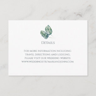 Watercolor Palms and Slate Wedding Enclosure Card