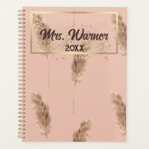 Watercolor Pampas Personalized Teacher Gift Planner