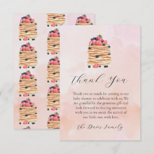 Watercolor Pancakes Baby Shower  Thank You Card