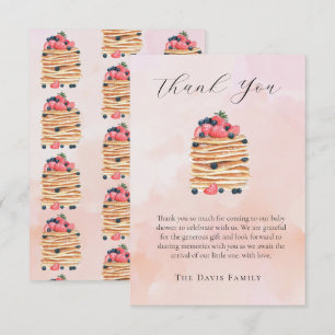Watercolor Pancakes Baby Shower  Thank You Card