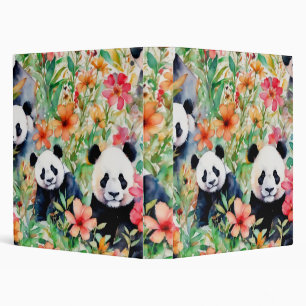 Watercolor Panda Bear Binder