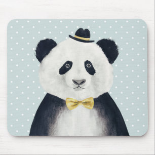 Watercolor Panda Bear Mouse Pad