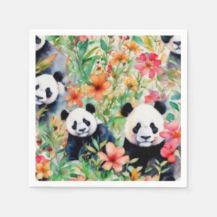 Watercolor Panda Bear Napkin