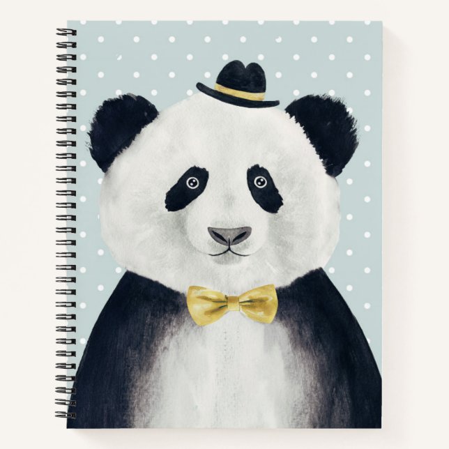 Watercolor Panda Bear Notebook (Front)