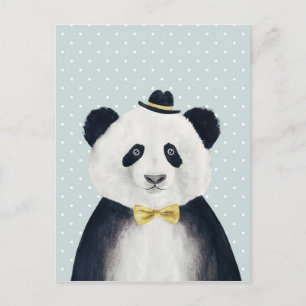 Watercolor Panda Bear Postcard