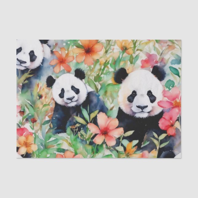 Watercolor Panda Bear Tissue Paper (Front)