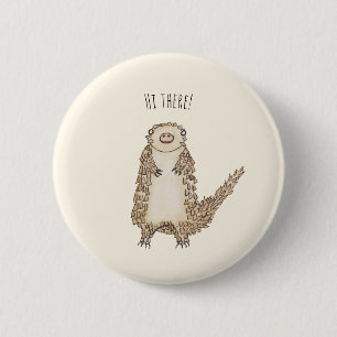 Watercolor Pangolin Illustration 2 Inch Round Button