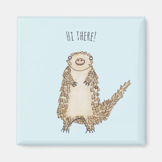 Watercolor Pangolin Illustration Magnet