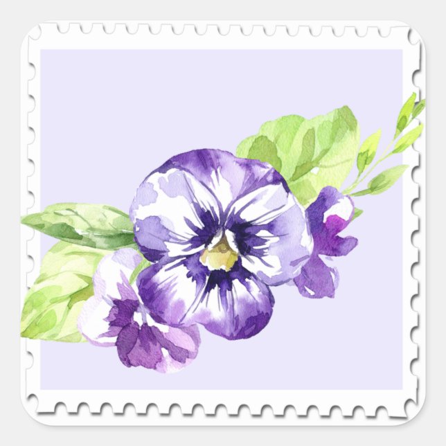 Watercolor Pansy Flower Sticker (Front)