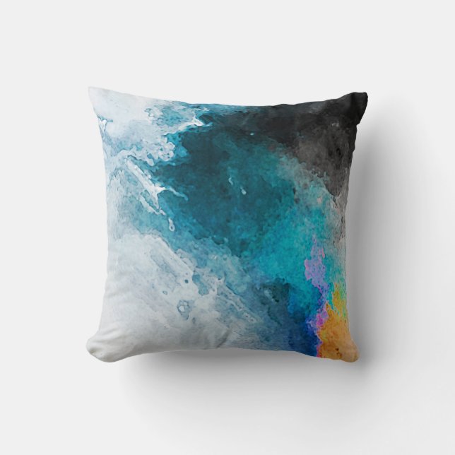 Watercolor paper background. Abstract Painted Illu Throw Pillow (Front)
