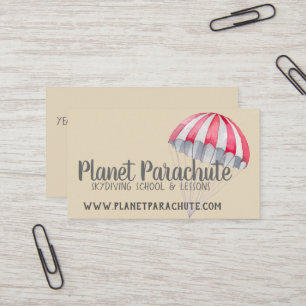Watercolor Parachute Skydiving Business Cards