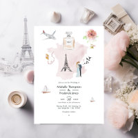 Watercolor Paris Destination Wedding Monogram