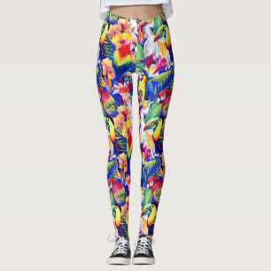 Watercolor Parrots 2 Leggings