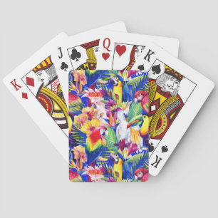 Watercolor Parrots Playing Cards