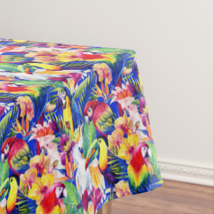 Watercolor Parrots Tablecloth