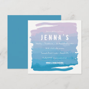 WATERCOLOR PASSION Bat Mitzvah Invitation