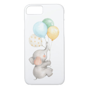Watercolor Pastel Baby Elephant With Balloons Case-Mate iPhone Case