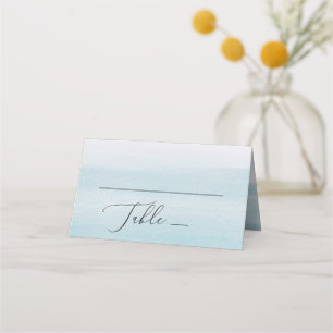 Watercolor pastel blue nautical gentle wedding place card