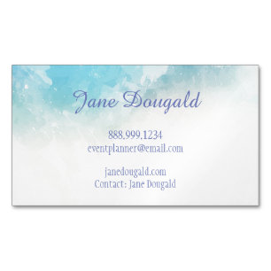 Watercolor Pastel Blues Pink  Custom Business Card