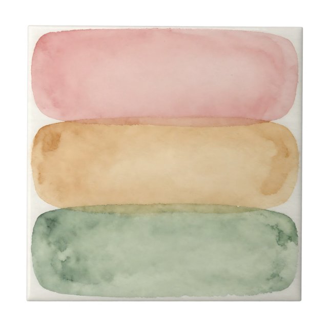 Watercolor Pastel Color Block Layers Tile (Front)