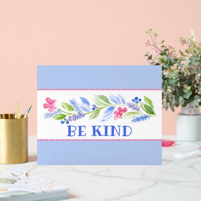 Watercolor Pastel Floral BE KIND Acrylic Sign (Wedding)