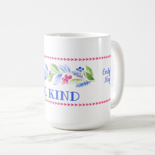 Watercolor Pastel Floral BE KIND Coffee Mug