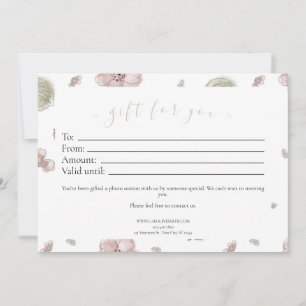 Watercolor, Pastel, Floral Gift Voucher, Invitation