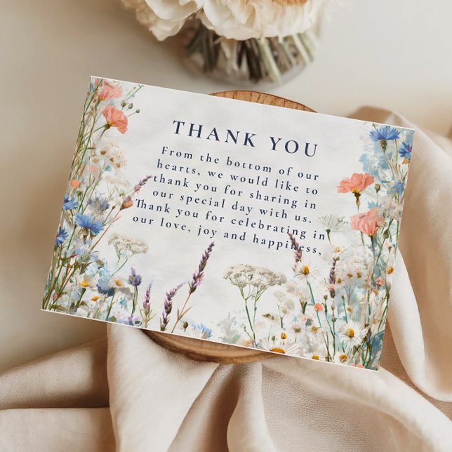 Watercolor Pastel Garden Wedding Thank You Card (Creator Uploaded)