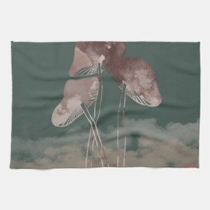 Watercolor Pastel Mushroom   Kitchen Towel