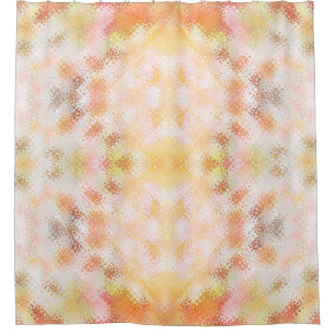 Watercolor pastel orange and white mosaic tapestry