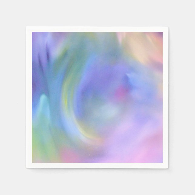 Watercolor Pastel Rainbow - All Options Napkin (Front)