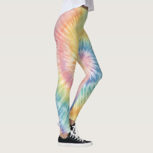 Watercolor Pastel Rainbow Tie Dye  Leggings