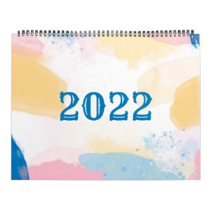 Watercolor Pastel Shade Square Photo   Calendar