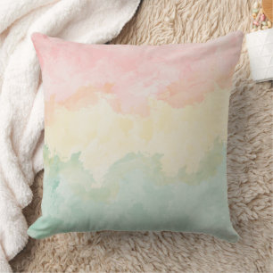 Watercolor Pastel Soft Colours Throw Pillow