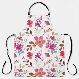 Watercolor Pastel Spring Floral Pattern Apron