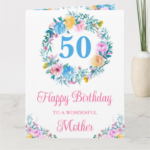 Watercolor Pastel Summer Flowers Birthday Card