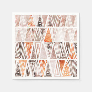 Watercolor Pastel Terracotta Tribal Triangles Napkin