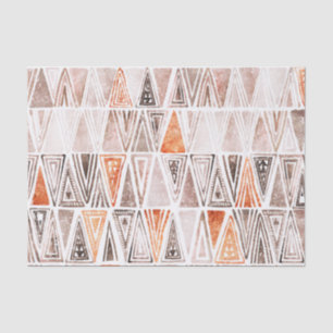 Watercolor Pastel Terracotta Tribal Triangles  Tissue Paper
