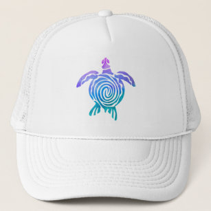 Watercolor Pastel Tie Dye Spiral Sea Turtle Trucker Hat