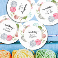 Watercolor Pastel yarn crocheted by labels