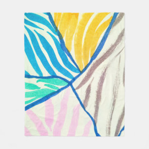 Watercolor patchwork: dirty painting style. fleece blanket