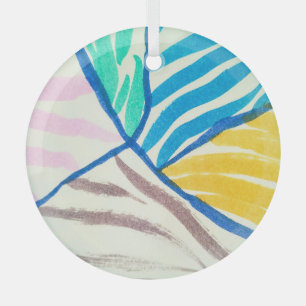 Watercolor patchwork: dirty painting style. glass ornament