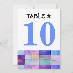 WATERCOLOR PATCHWORK TREE Table Number Card