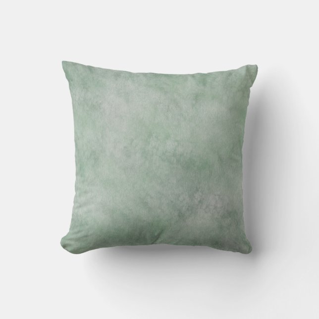 Watercolor Pattern Dusty Heather Green Throw Pillow (Front)